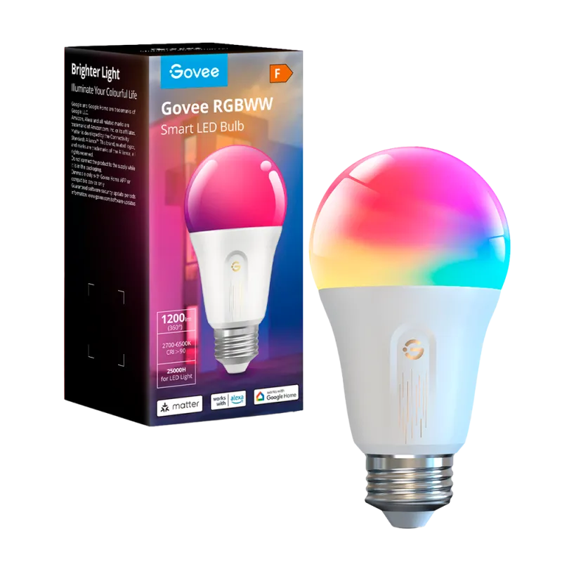 Govee H6009 – Ampoule connectée E27 multicolore, 1 200 lm