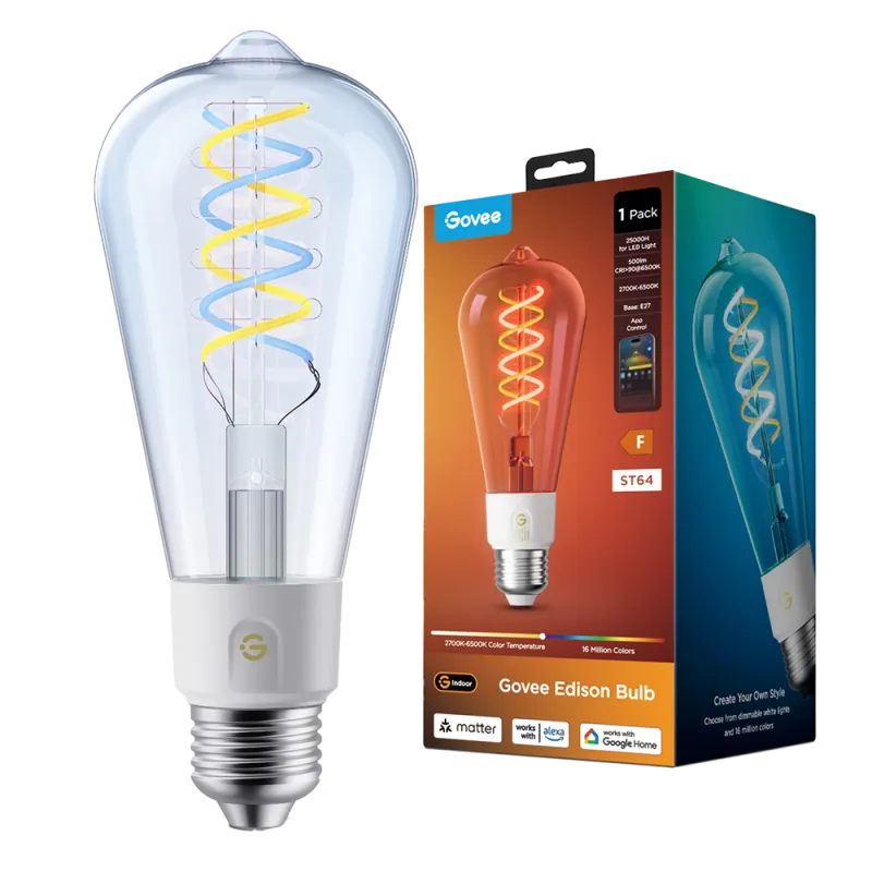 Govee Edison R14C0 – Ampoule connectée E27 ST64, 500 lm