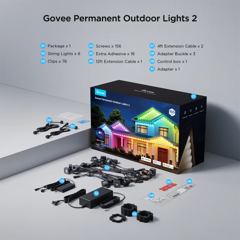 Govee Permanent Outdoor Lights 2 H705E – Éclairage extérieur de 30 m