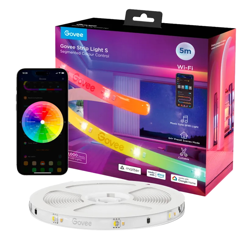 Govee H612A – Ruban LED intérieur RGBICW de 5 m avec Matter