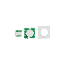 Odace sans fil sans pile - Kit actionneur micro + inter + plaque Styl - blanc
