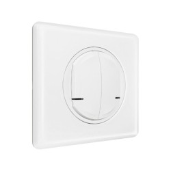 Interrupteur double sans fils pour installation connectée Céliane with Netatmo avec plaque Laqué Blanc