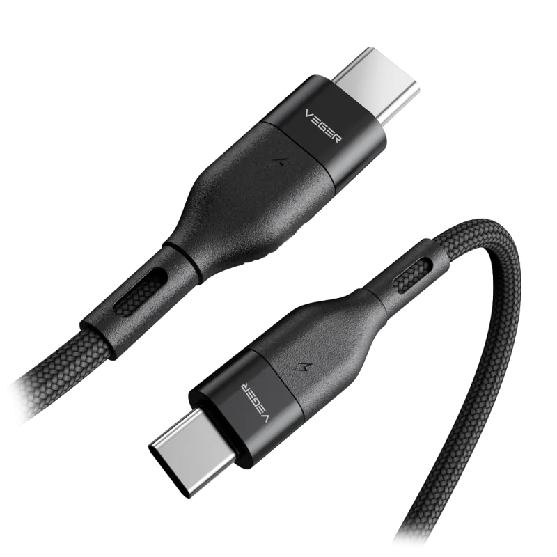 Câble USB-C et USB-C Tressé Charge rapide de 65 W - Longueur 1,2 m