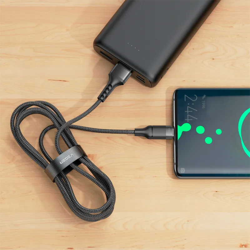 Câble USB-A et USB-C Tressé Charge rapide de 100 W - Longueur 1,2 m